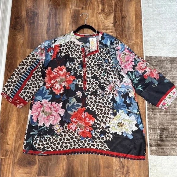 Johnny Was Ontari Cordia Tunic Floral Print Women's Top - Picture 7 of 8